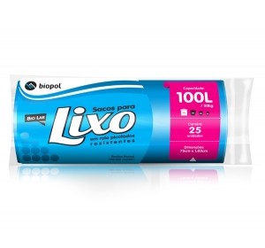 Saco de Lixo Biolar Azul 100 Litros 25un