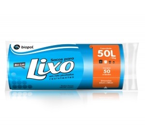 Saco de Lixo Biolar Azul 50 Litros 50un