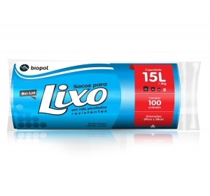 Saco de Lixo Biolar Azul 15 Litros 100un
