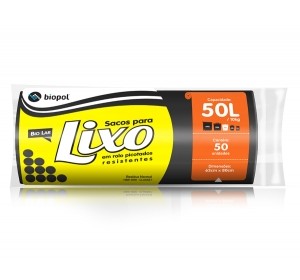 Saco de Lixo Biolar Preto 50 Litros 50un