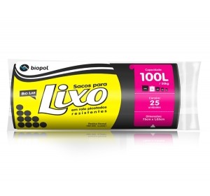 Saco de Lixo Biolar Preto 100 Litros 25un