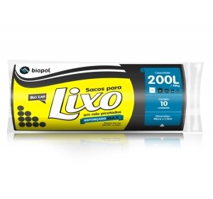 Saco de Lixo Biolar Preto 200 Litros 10un