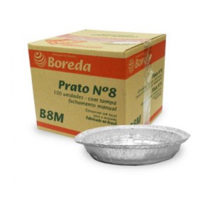 Marmitex de Alumínio Boreda Nº8 manual Cx c/100und