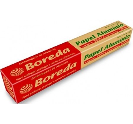Papel Alumínio Rolo 30 cm x100 Mt Boreda