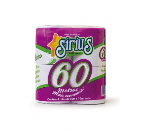 Papel Higiênico Sirius Folha Simples 4x60mt